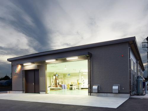 いずれは量産拠点と目論む筑西工場の外観